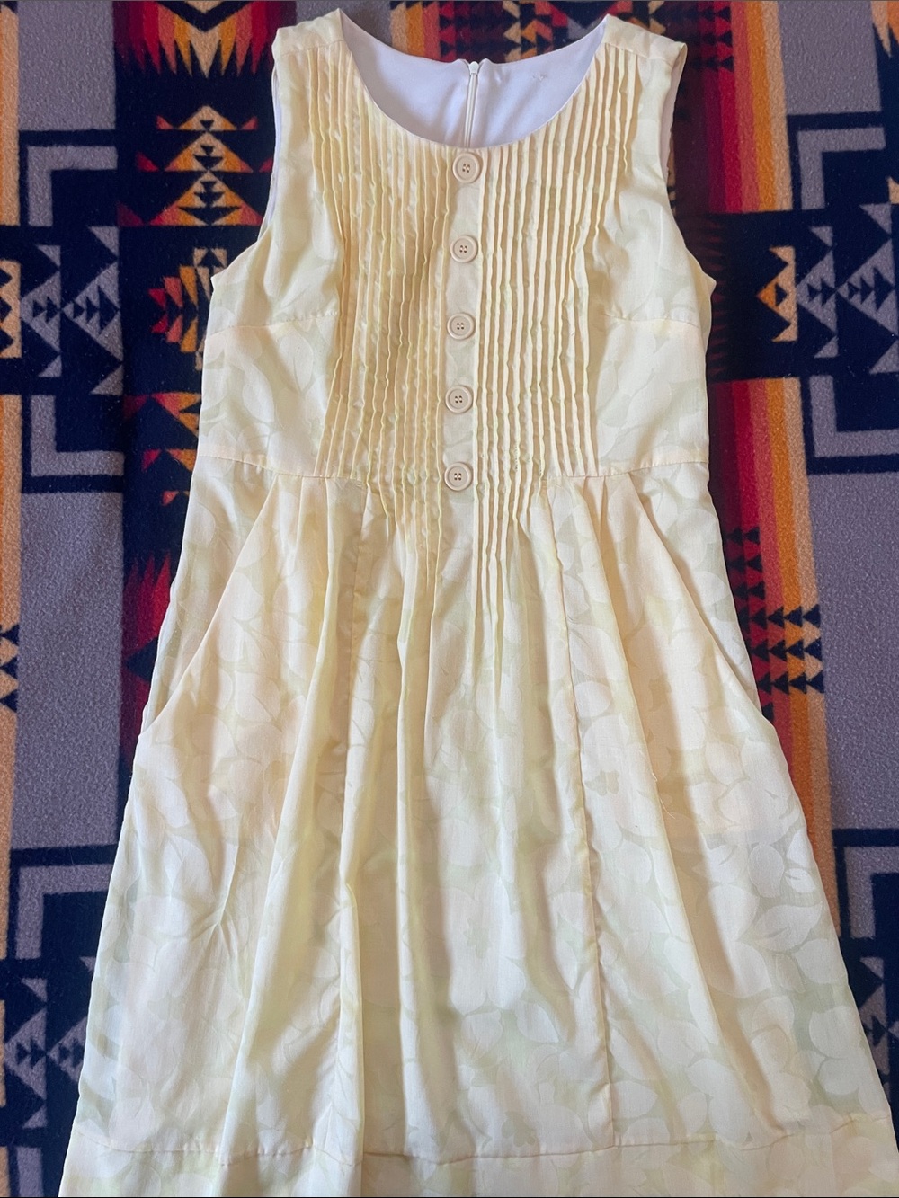Women’s Yellow Pleated Front Dress